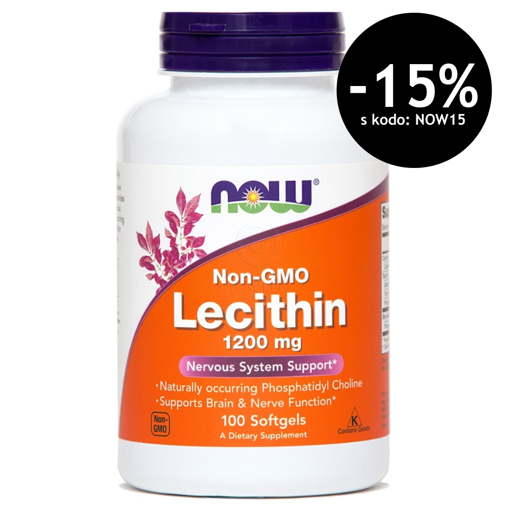 Lecitin 1200 NOW, kapsule (100 kapsul)